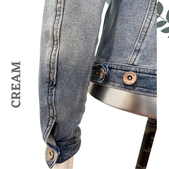 Cream Knit Denim Jacket Blue – Size Extra Small XS - Picture 6 of 7